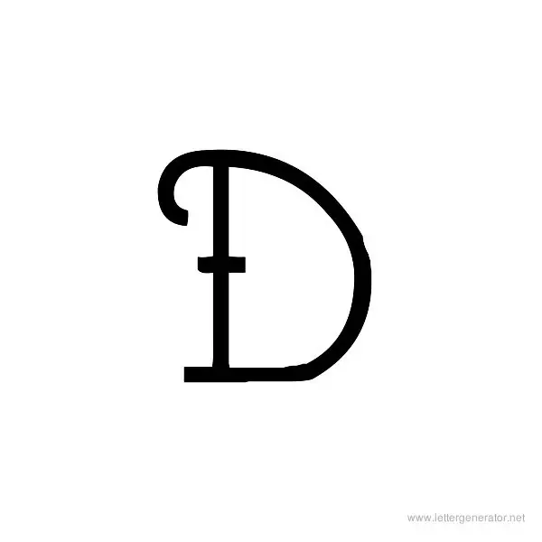Tattoo Font Alphabet D