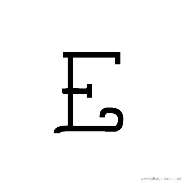 Tattoo Font Alphabet E