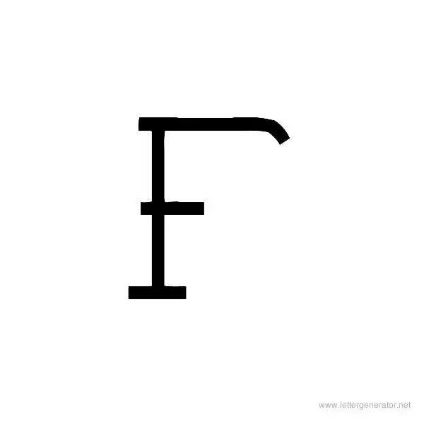 Tattoo Font Alphabet F