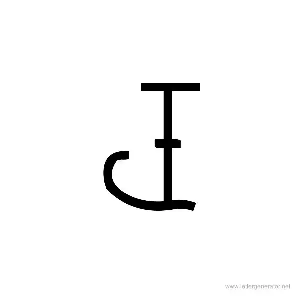 Tattoo Font Alphabet J