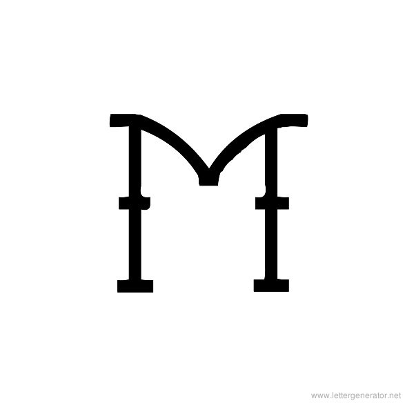 Tattoo Font Alphabet M