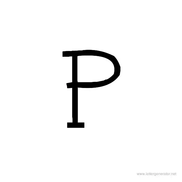 Tattoo Font Alphabet P