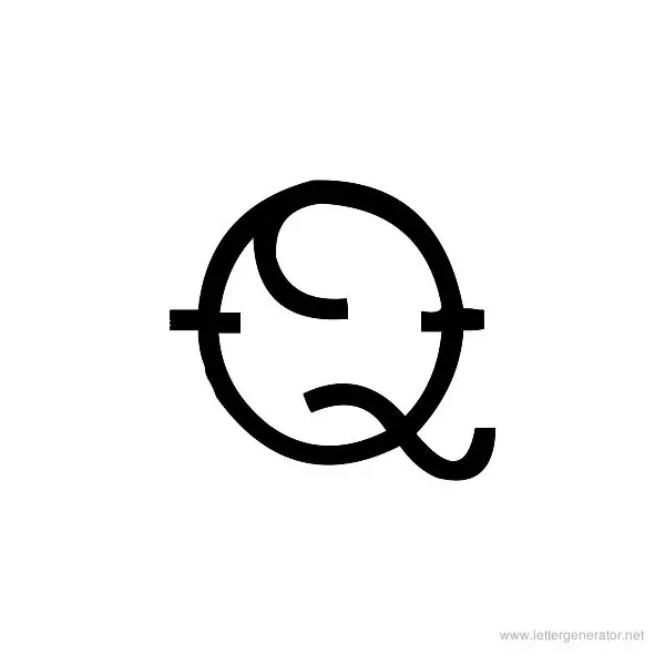 Tattoo Font Alphabet Q
