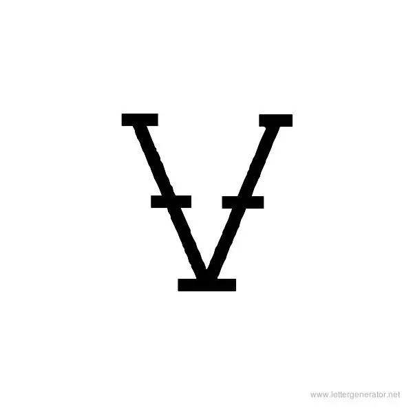 Tattoo Font Alphabet V