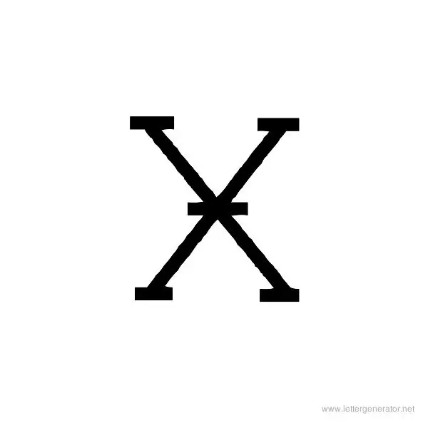 Tattoo Font Alphabet X