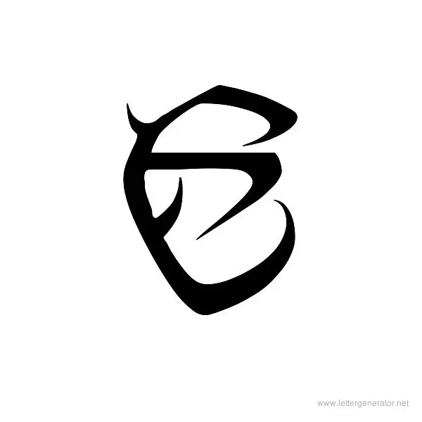 Tribal Font Alphabet E