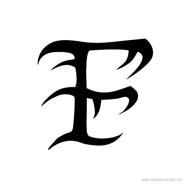 Tribal Font Alphabet F