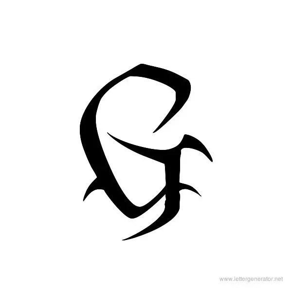 Tribal Font Alphabet G