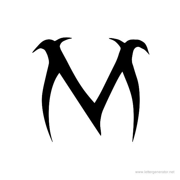 Tribal Font Alphabet M