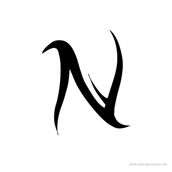 tribal letter n tattoo designs