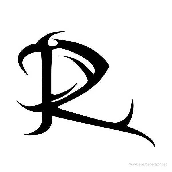 Tribal Font Alphabet R
