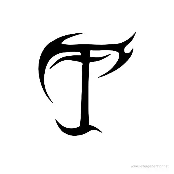 Tribal Font Alphabet T