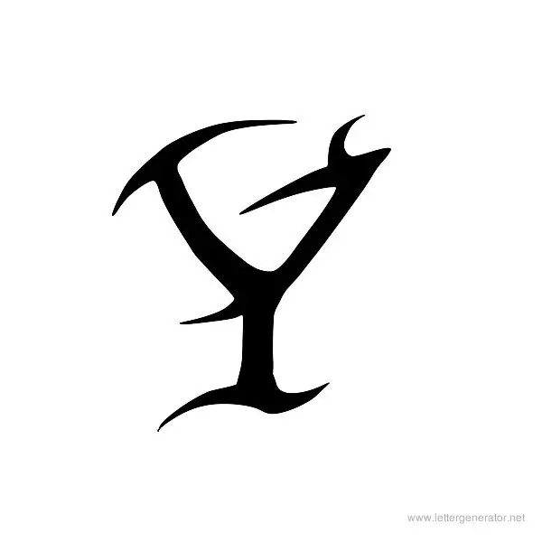 Tribal Font Alphabet Y