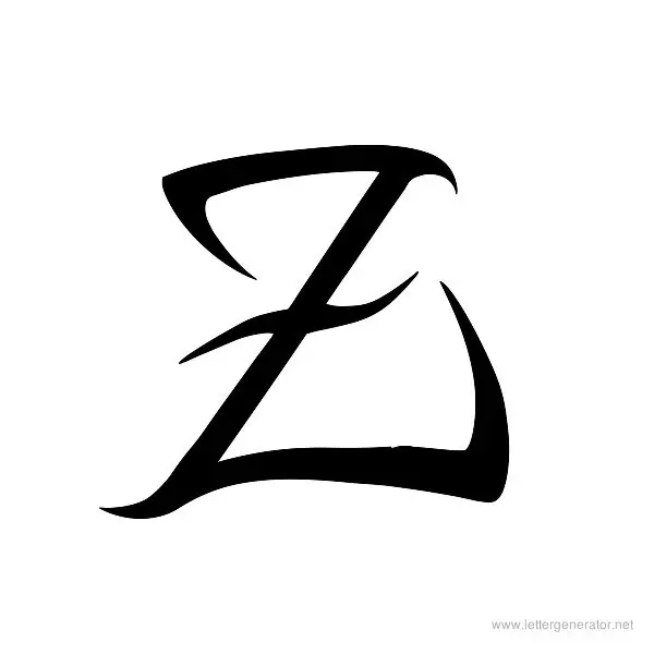 Tribal Font Alphabet Z