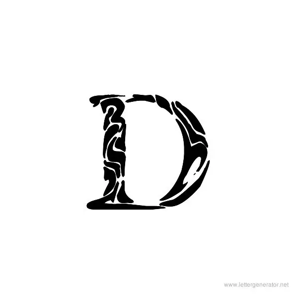 Tribal Garamond Font Alphabet D