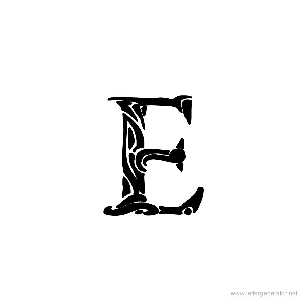 tribal letter e tattoo designs