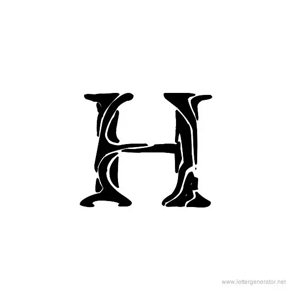 Tribal Garamond Font Alphabet H