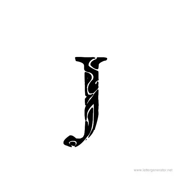 Tribal Garamond Font Alphabet J