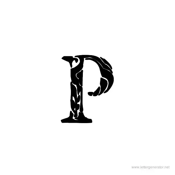 Tribal Garamond Font Alphabet P