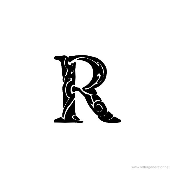 letter r tribal tattoo