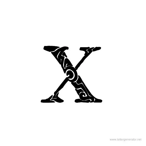 Tribal Garamond Font Alphabet X