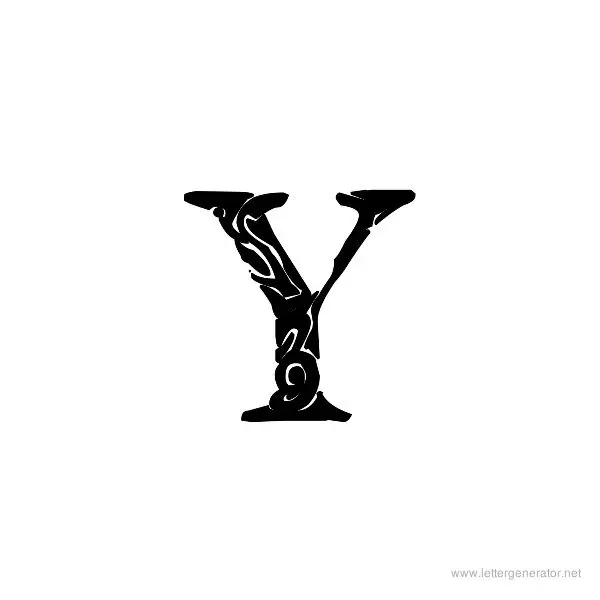 Tribal Garamond Font Alphabet Y