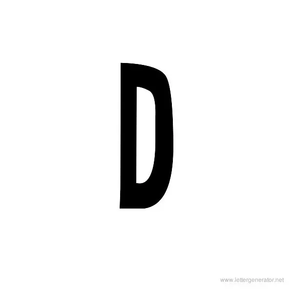 Half Cut Gothic Font Alphabet D