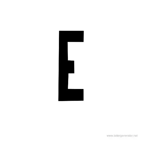 Half Cut Gothic Font Alphabet E