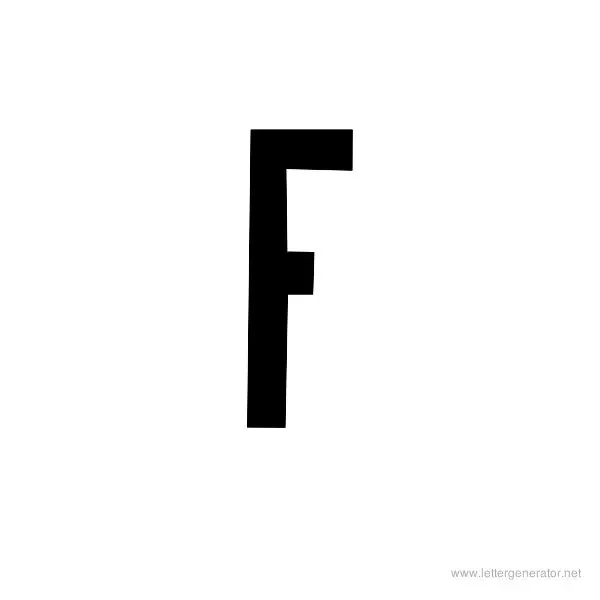 Half Cut Gothic Font Alphabet F