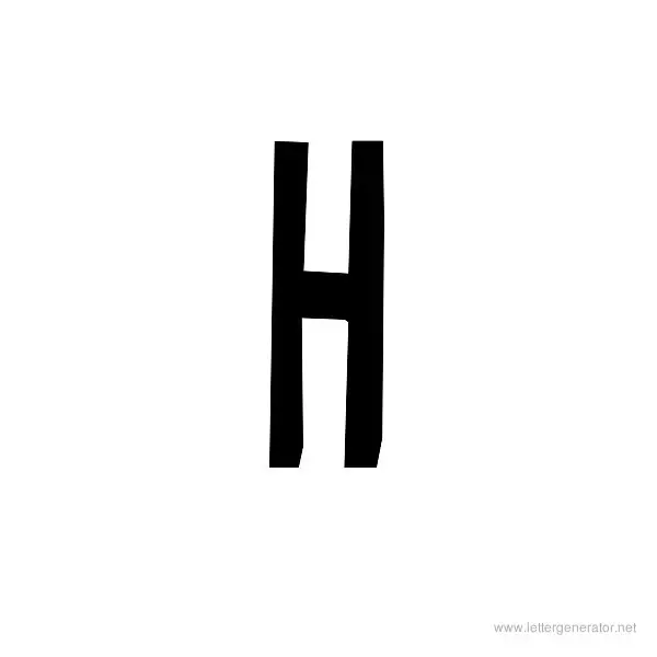 Half Cut Gothic Font Alphabet H