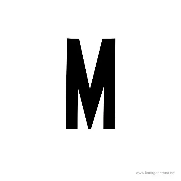 Half Cut Gothic Font Alphabet M
