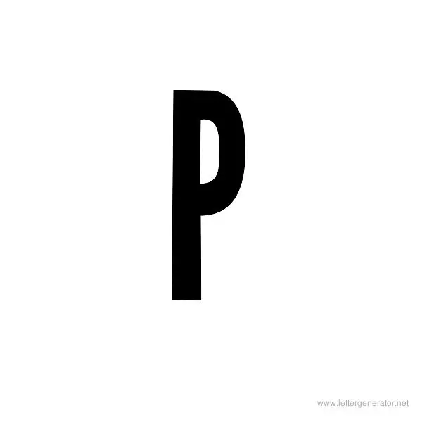 Half Cut Gothic Font Alphabet P