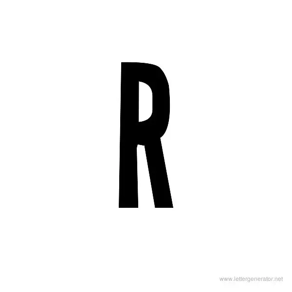 Half Cut Gothic Font Alphabet R