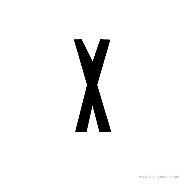 Half Cut Gothic Font Alphabet X
