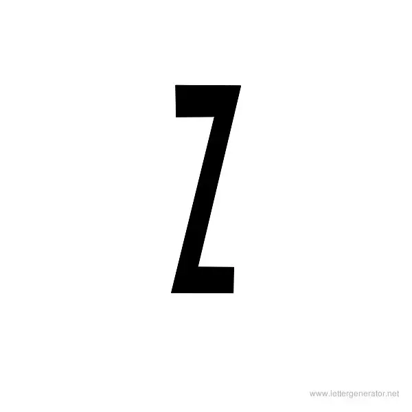 Half Cut Gothic Font Alphabet Z