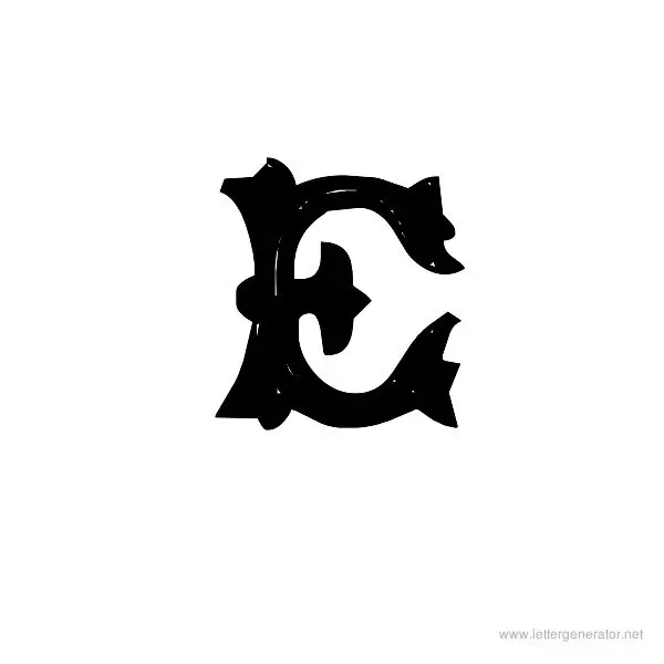 RoughTuscan Font Alphabet E