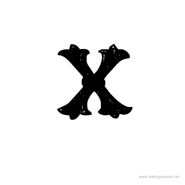 RoughTuscan Font Alphabet X