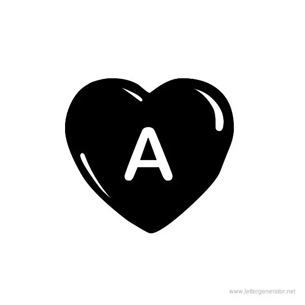 JLR Simple Hearts Font Alphabet A