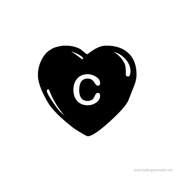 JLR Simple Hearts Font Alphabet C