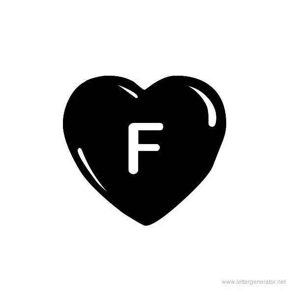 JLR Simple Hearts Font Alphabet F