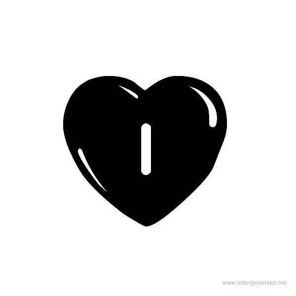 JLR Simple Hearts Font Alphabet I