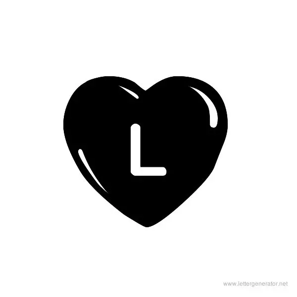 JLR Simple Hearts Font Alphabet L
