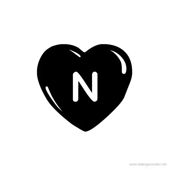 JLR Simple Hearts Font Alphabet N