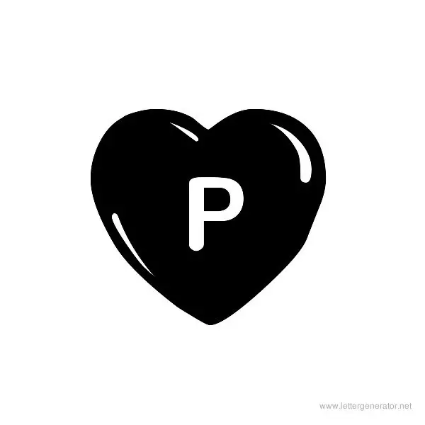 JLR Simple Hearts Font Alphabet P