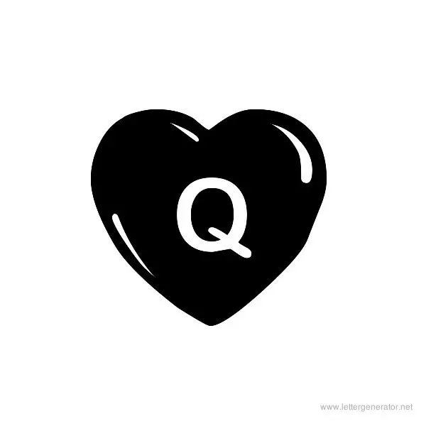 JLR Simple Hearts Font Alphabet Q