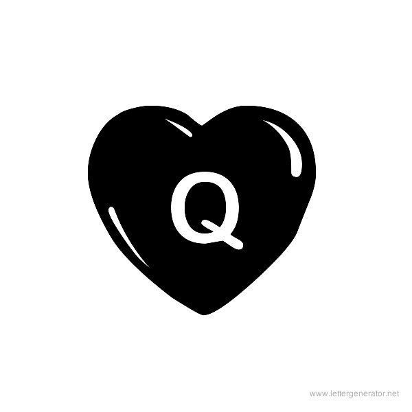 JLR Simple Hearts Font Alphabet Q