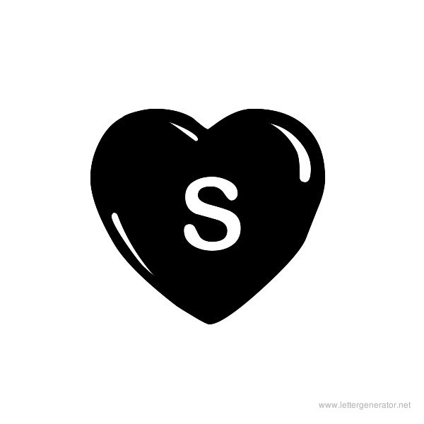 JLR Simple Hearts Font Alphabet S