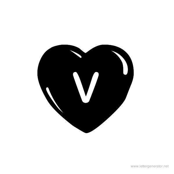 JLR Simple Hearts Font Alphabet V