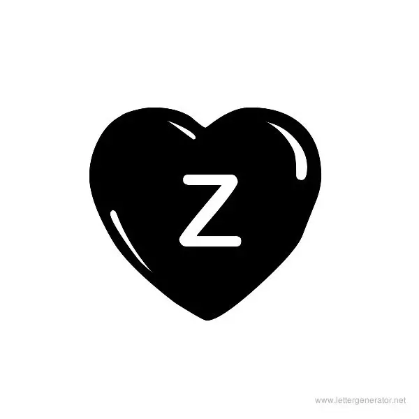 JLR Simple Hearts Font Alphabet Z