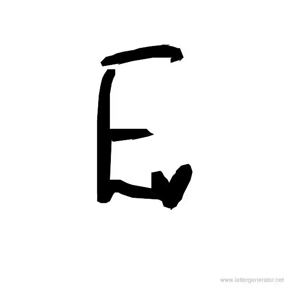 Love Letters Font Alphabet E